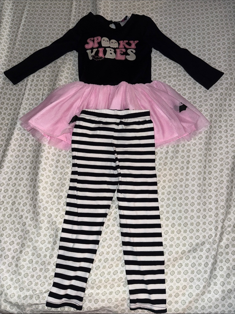 Kids 'Spooky Vibes' Black and Pink Costume Set
